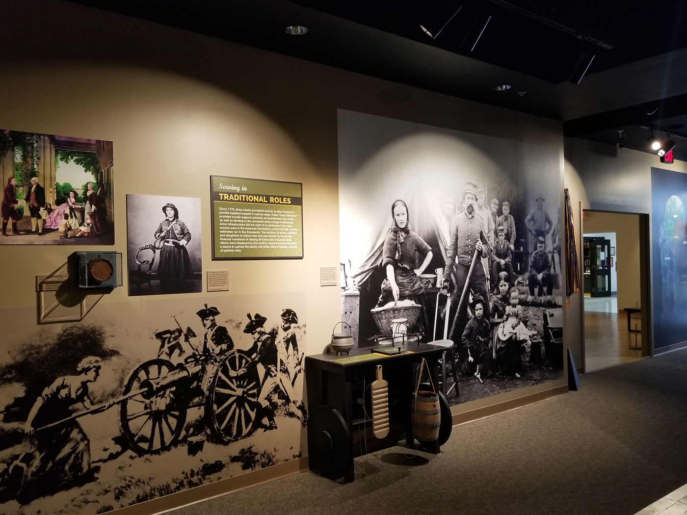 Serving In Traditional Roles exhibit at the US Army Women's Museum.